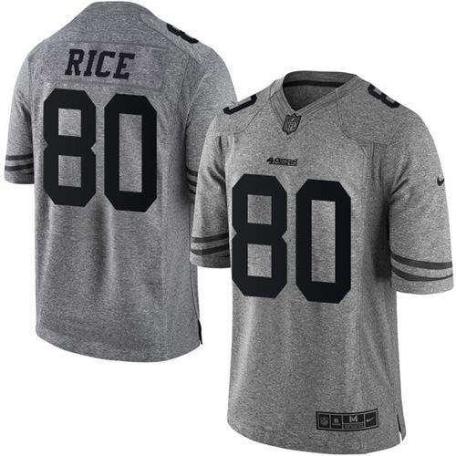 Nike 49ers #80 Jerry Rice Gray Men's Stitched NFL Limited Gridiron Gray Jersey